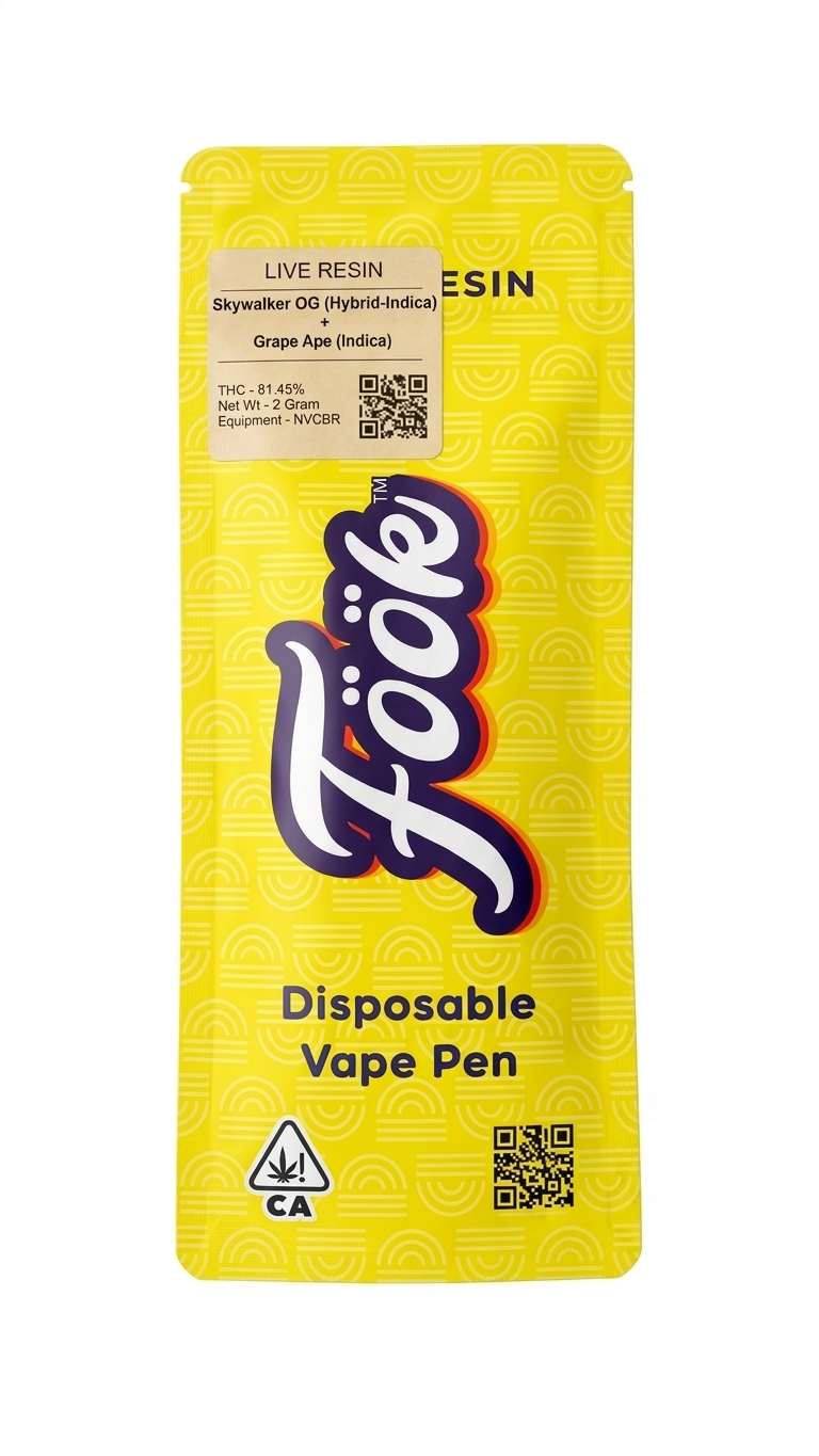 Fook | Live Resin | 2G Disposable Vape Pen | Skywalker OG + Grape Ape (Hybrid)